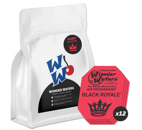 Набор ароматизаторов в пластинах | Wonder Wafers Black Royale | 12 штук