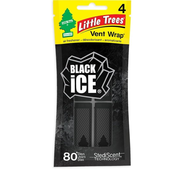 Ароматизаторы-зажимы для дефлектора | Little Trees Black Ice | 4 шт &mdash; Черный лед