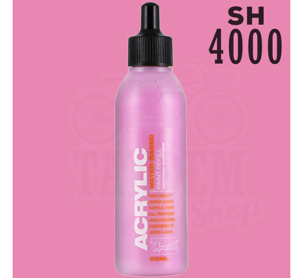 Пополнение краски для маркеров аркриловая Montana Acrylic Paint Refill, 25 мл SH 4000 Pink Light