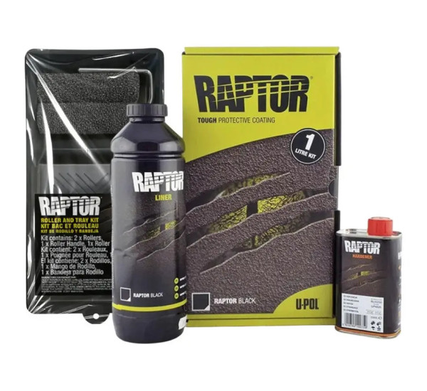 Захисне покриття підвищеної міцності + валик | RAPTOR King of Tough | Комплект 1 л | Під колір