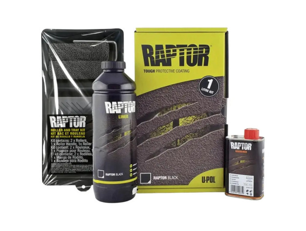 Захисне покриття підвищеної міцності + валик | RAPTOR King of Tough | Комплект 1 л | Під колір