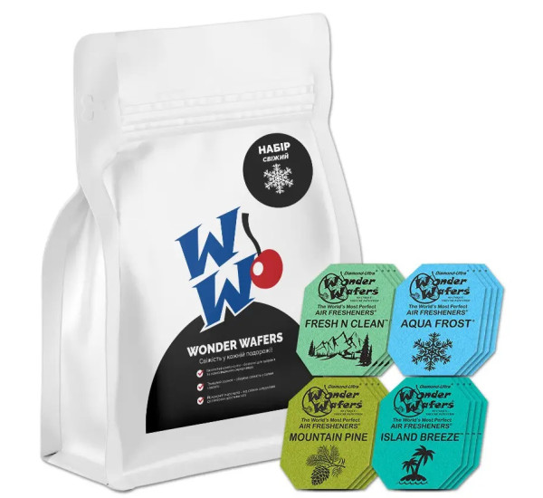 Набір ароматизаторів в пластинках | Wonder Wafers Свіжий | 16 шт