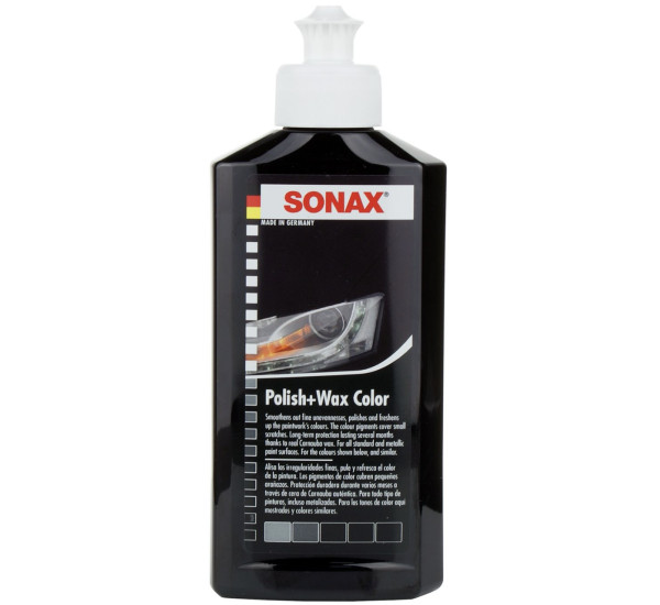 Поліроль для кузова збагачуючий кольором | Sonax Polish & Wax Color Nano Pro | Пляшка 250 мл — Чорний