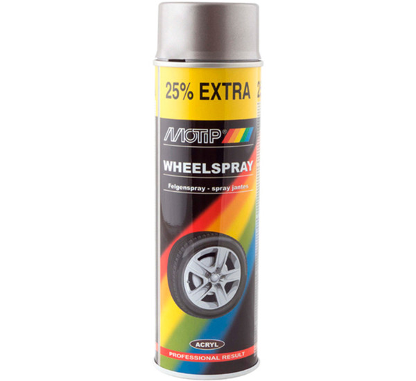 Краска для дисков | Motip Wheelspray | Аэрозоль 500 мл &mdash; Стально-серебристый
