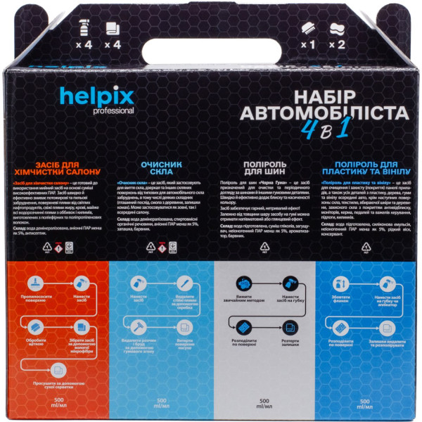 Набор автомобилиста 4 в 1 | Helpix Professional