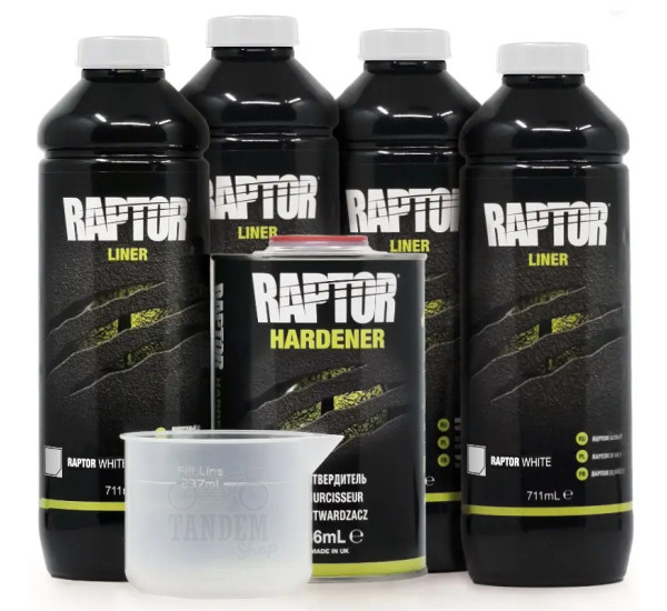 Противоударное покрытие повышенной прочности | RAPTOR King of Tough | Комплект 4 л &mdash; Белый