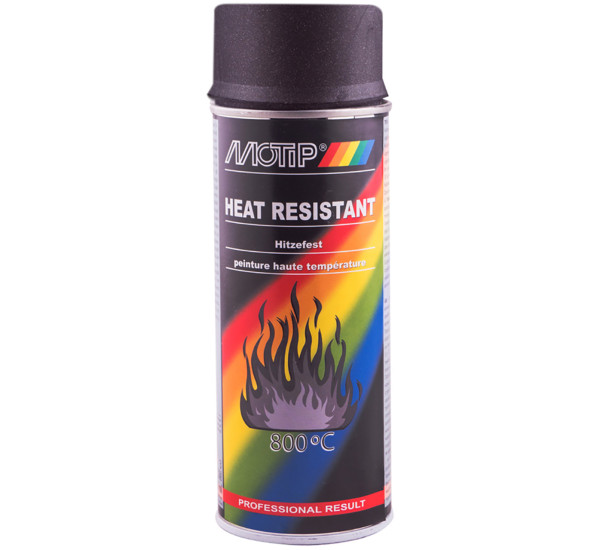 Краска огнеупорная | Motip Heat Resistant 800 &deg;C | Аэрозоль 400 мл &mdash; Антрацит