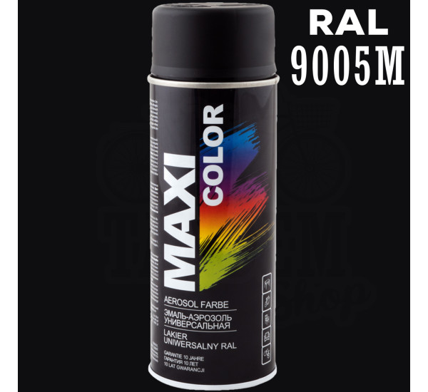 Краска универсальная | Maxi Color | Аэрозоль 400 мл - RAL 9005M Черный мат