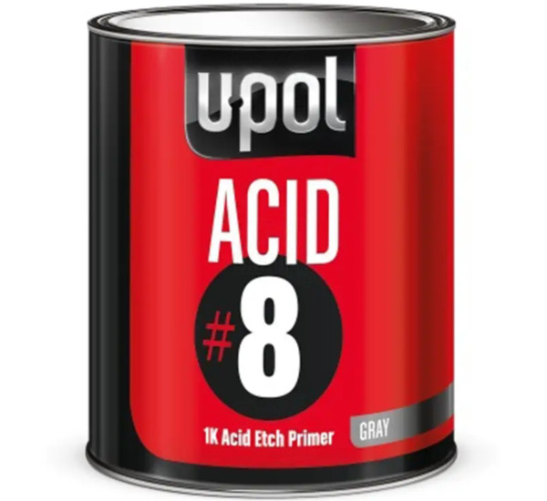 Грунт кислотный для металла | U-Pol Acid #8 | Банка 1 л &mdash; Серый