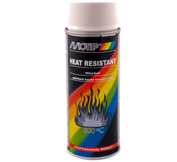 Краска жаростойкая | Motip Heat Resistant 800 &deg;C | Аэрозоль 400 мл &mdash; Белый