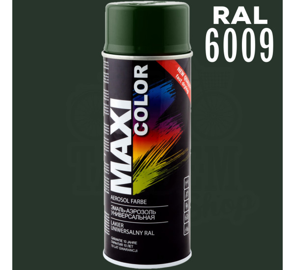 Краска универсальная | Maxi Color | Аэрозоль 400 мл &mdash; RAL 6009 Елово-зеленый