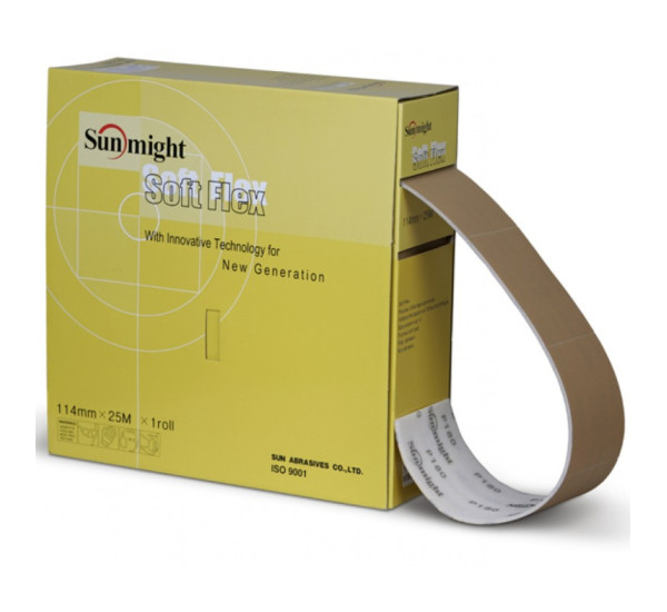 Шлифовальная бумага на поролоновой основе | Sunmight Gold Soft | 111 мм x 1 м &mdash; P150
