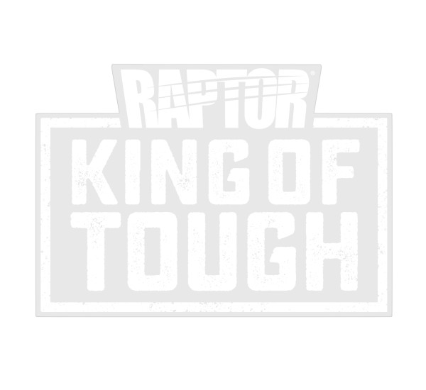 Наклейка на стекло и кузов | RAPTOR King of Tough | 125 x 90 мм &mdash; Белый