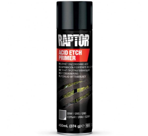 Грунт кислотный для металла | RAPTOR Etch Primer | Аэрозоль 450 мл - Серый