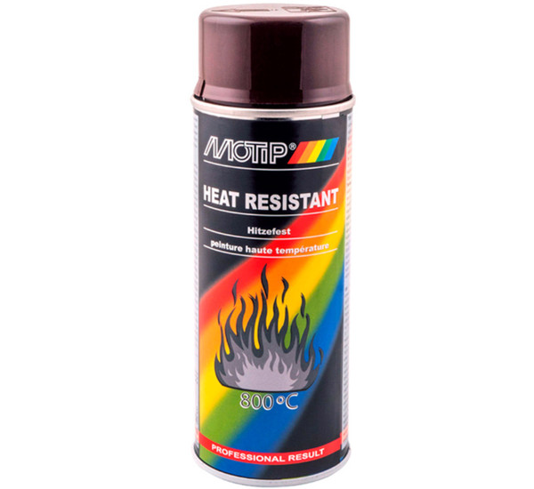 Краска огнестойкая | Motip Heat Resistant 800 &deg;C | Аэрозоль 400 мл &mdash; Коричневый