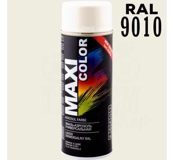 Краска универсальная | Maxi Color | Аэрозоль 400 мл &mdash; RAL 9010 Белый