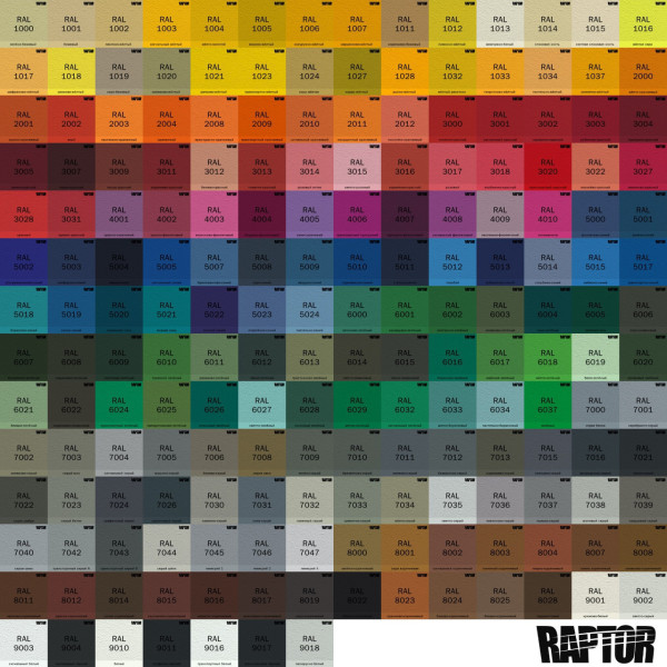 Краситель для защитного покрытия | RAPTOR | На 1 бутылку 50 г &mdash; RAL 1014 Слоновая кость