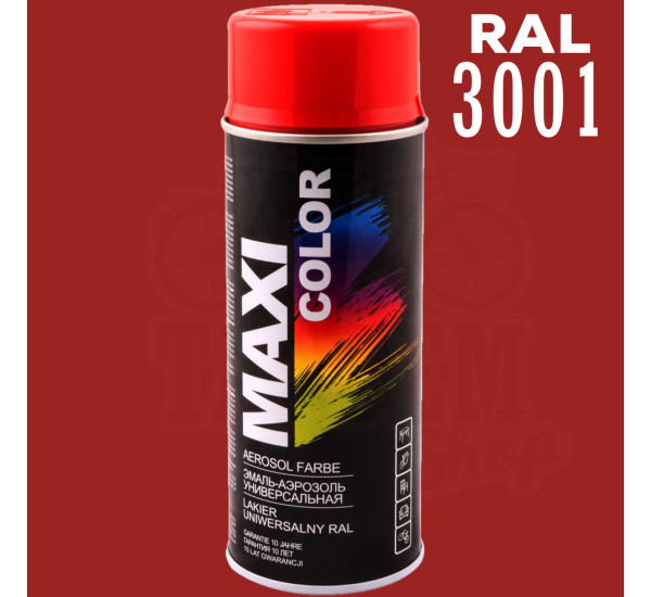 Краска универсальная | Maxi Color | Аэрозоль 400 мл &mdash; RAL 3001 Сигнальный красный