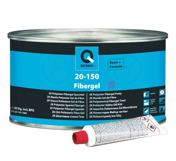 Шпаклевка-гель с стекловолокном | Q-Refinish 20-150 Fibergel | Банка 1,8 кг