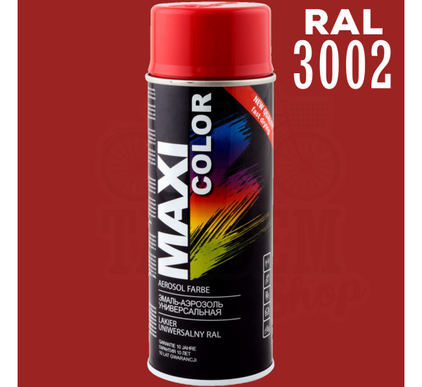 Краска универсальная | Maxi Color | Аэрозоль 400 мл &mdash; RAL 3002 Карминно-красный
