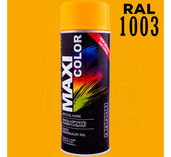 Краска универсальная | Maxi Color | Аэрозоль 400 мл &mdash; RAL 1003 Сигнальный жёлтый