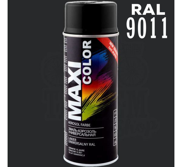 Краска универсальная | Maxi Color | Аэрозоль 400 мл &mdash; RAL 9011 Черный графит