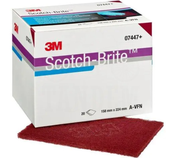 Абразивный лист (скотч-брайт) | 3M Scotch-Brite A-VFN | 158 x 224 мм &mdash; P320/360 Красный
