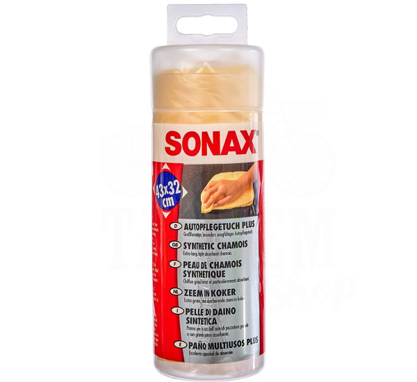 Салфетка из синтетической замши в тубе | Sonax Autopflegetuch Plus | 43 x 32 см