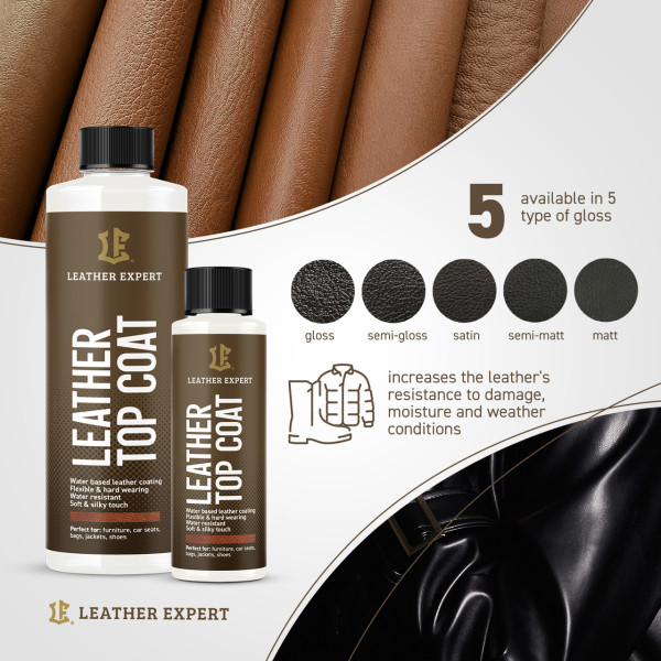 Лак для фарбування шкіри глянцевий | Leather Expert Top Coat| Пляшка 50 мл