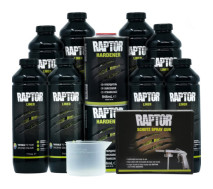 Защитное покрытие повышенной прочности + краскопульт | RAPTOR King of Tough | 8 л — Черный