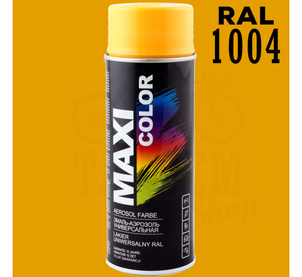Краска универсальная | Maxi Color | Аэрозоль 400 мл &mdash; RAL 1004 Желто-золотистый