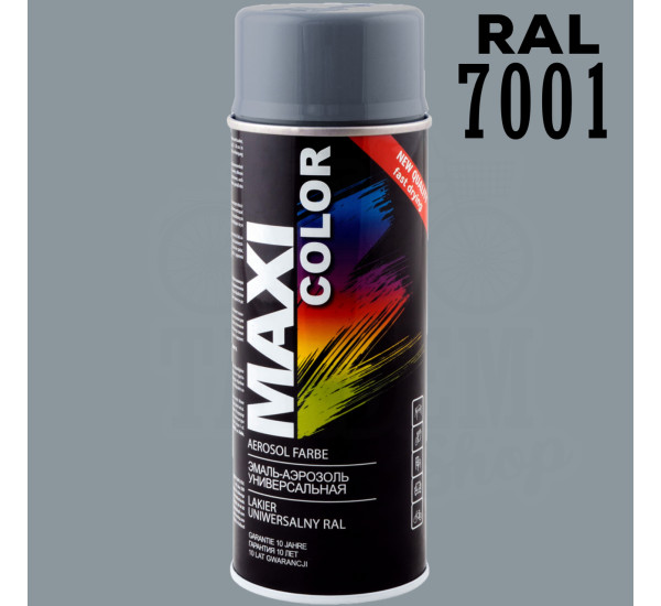 Краска универсальная | Maxi Color | Аэрозоль 400 мл &mdash; RAL 7001 Серебристо-серый