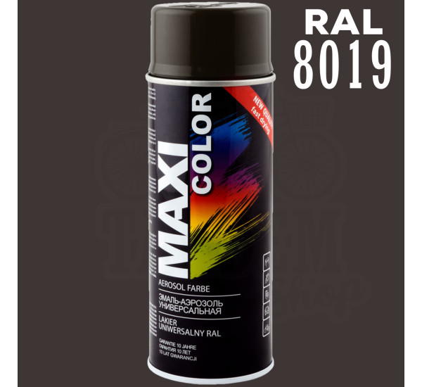 Краска универсальная | Maxi Color | Аэрозоль 400 мл &mdash; RAL 8019 Серо-коричневый