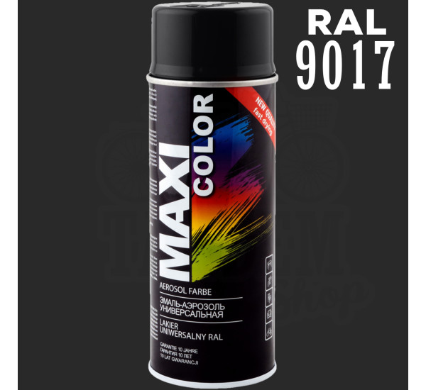Краска универсальная | Maxi Color | Аэрозоль 400 мл &mdash; RAL 9017 Транспортный черный