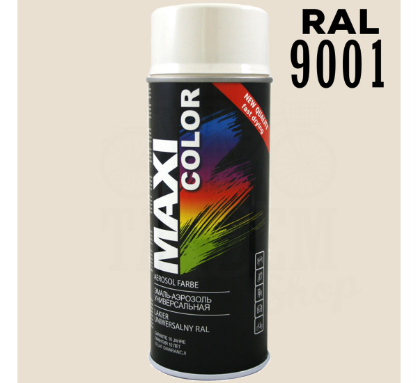 Краска универсальная | Maxi Color | Аэрозоль 400 мл &mdash; RAL 9001 Кремово-белый
