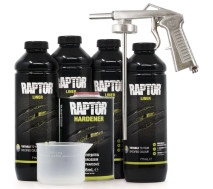 Защитное покрытие повышенной прочности + краскопульт | RAPTOR King of Tough | 4 л &mdash; Черный
