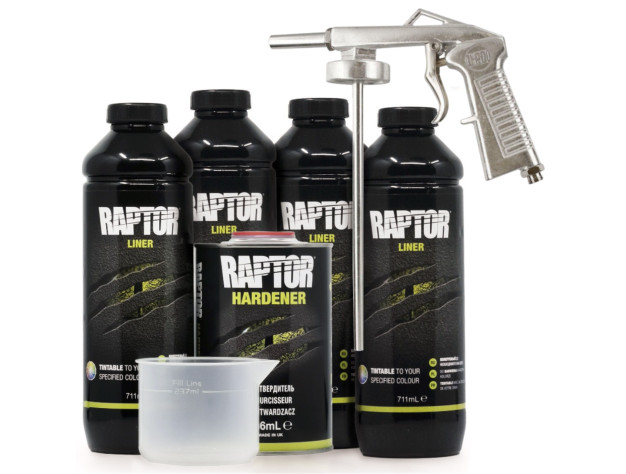 Охранные покрытия повышенной прочности + ролик | RAPTOR King of Tough | 1 л — Под цвет