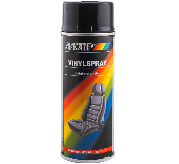 Фарба для шкіри та вінілу | Motip Vinylspray | Аерозоль 400 мл — Чорний глянець