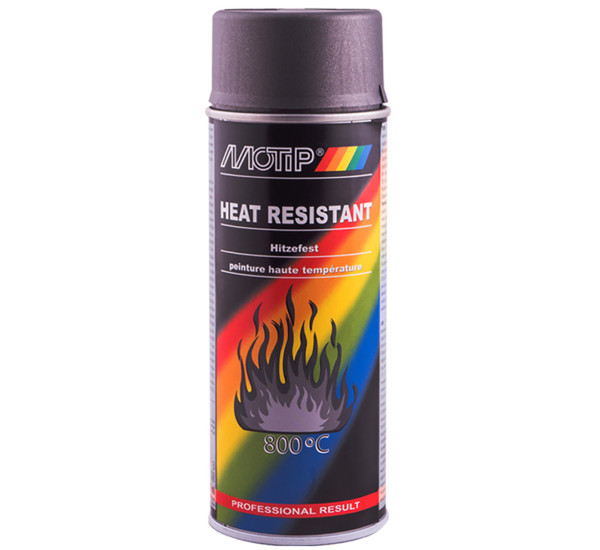 Краска для высоких температур | Motip Heat Resistant 800 &deg;C | Аэрозоль 400 мл &mdash; Темный антрацит