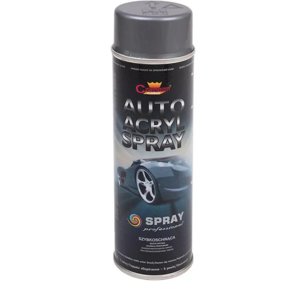Краска акриловая | Champion Auto Acryl | Аэрозоль 500 мл &mdash; Серебристый.
