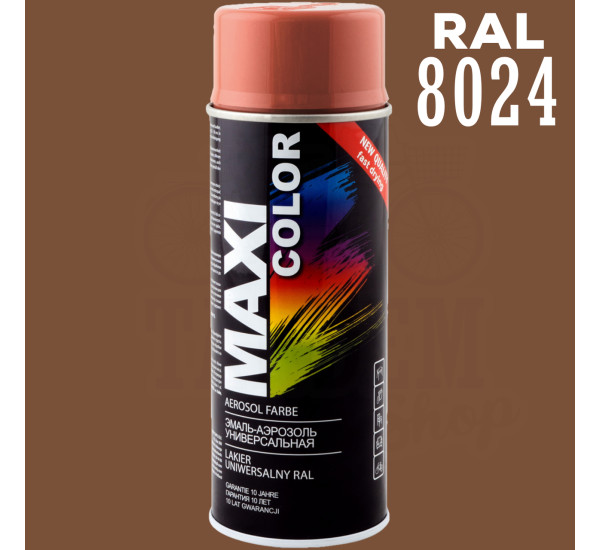 Краска универсальная | Maxi Color | Аэрозоль 400 мл &mdash; RAL 8024 Бежево-коричневый