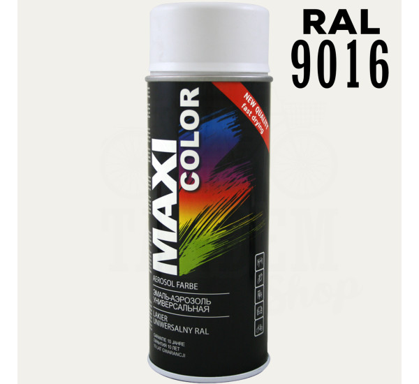 Краска универсальная | Maxi Color | Аэрозоль 400 мл &mdash; RAL 9016 Транспортный белый