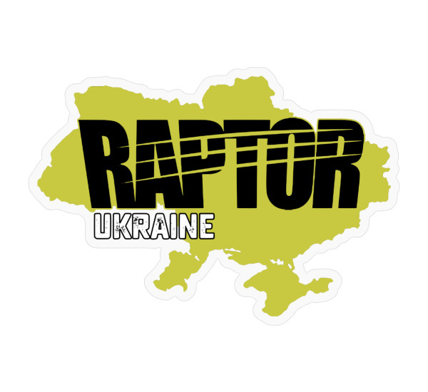 Наклейка на стекло и кузов | RAPTOR Ukraine | 120 x 24 мм