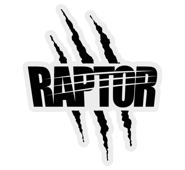 Наклейка на стекло и кузов | Когти RAPTOR | 95 x 78 мм &mdash; Черный