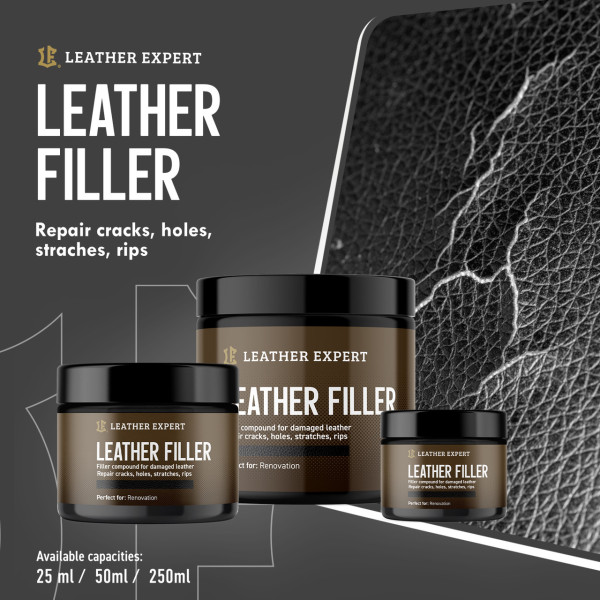 Шпаклевка для кожи | Leather Expert Filler| Банка 25 мл &mdash; Черный