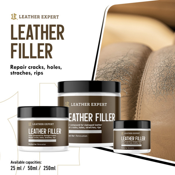 Шпаклевка для кожи | Leather Expert Filler| Банка 25 мл &mdash; Черный