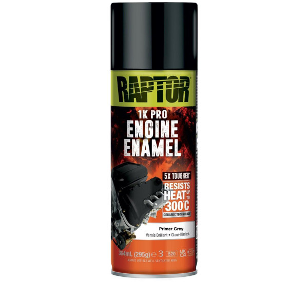 Грунт повышенной прочности для двигателя | RAPTOR Engine Enamel | Аэрозоль 355 мл &mdash; Серый