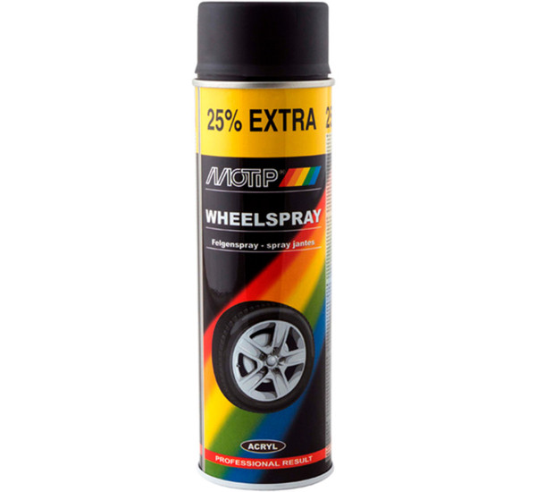 Краска для дисков | Motip Wheelspray | Аэрозоль 500 мл &mdash; Черный мат