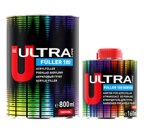 Грунт-наполнитель акриловый | Ultra Line Fuller 100 | Комплект 960 мл &mdash; Серый