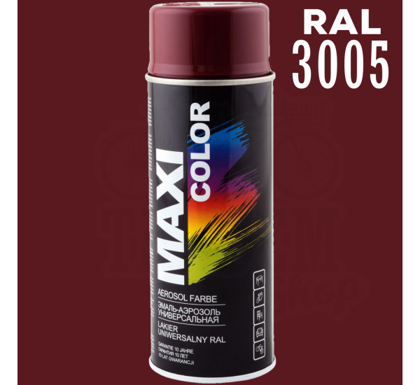Краска универсальная | Maxi Color | Аэрозоль 400 мл &mdash; RAL 3005 Вишневый